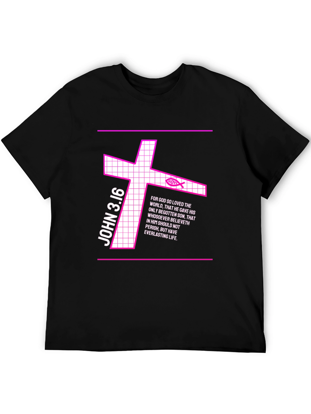 John 3:16 Graphic Tee - Christian Cross Design