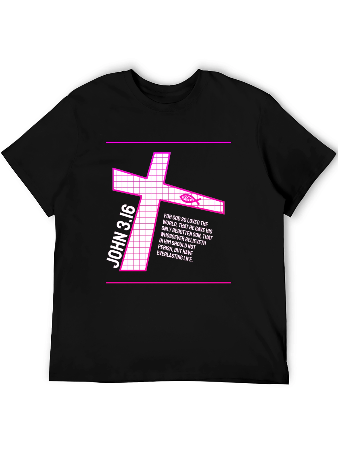 John 3:16 Graphic Tee - Christian Cross Design