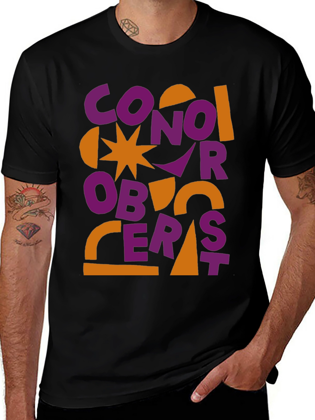 Conor Oberst Graphic Tee - Abstract Style