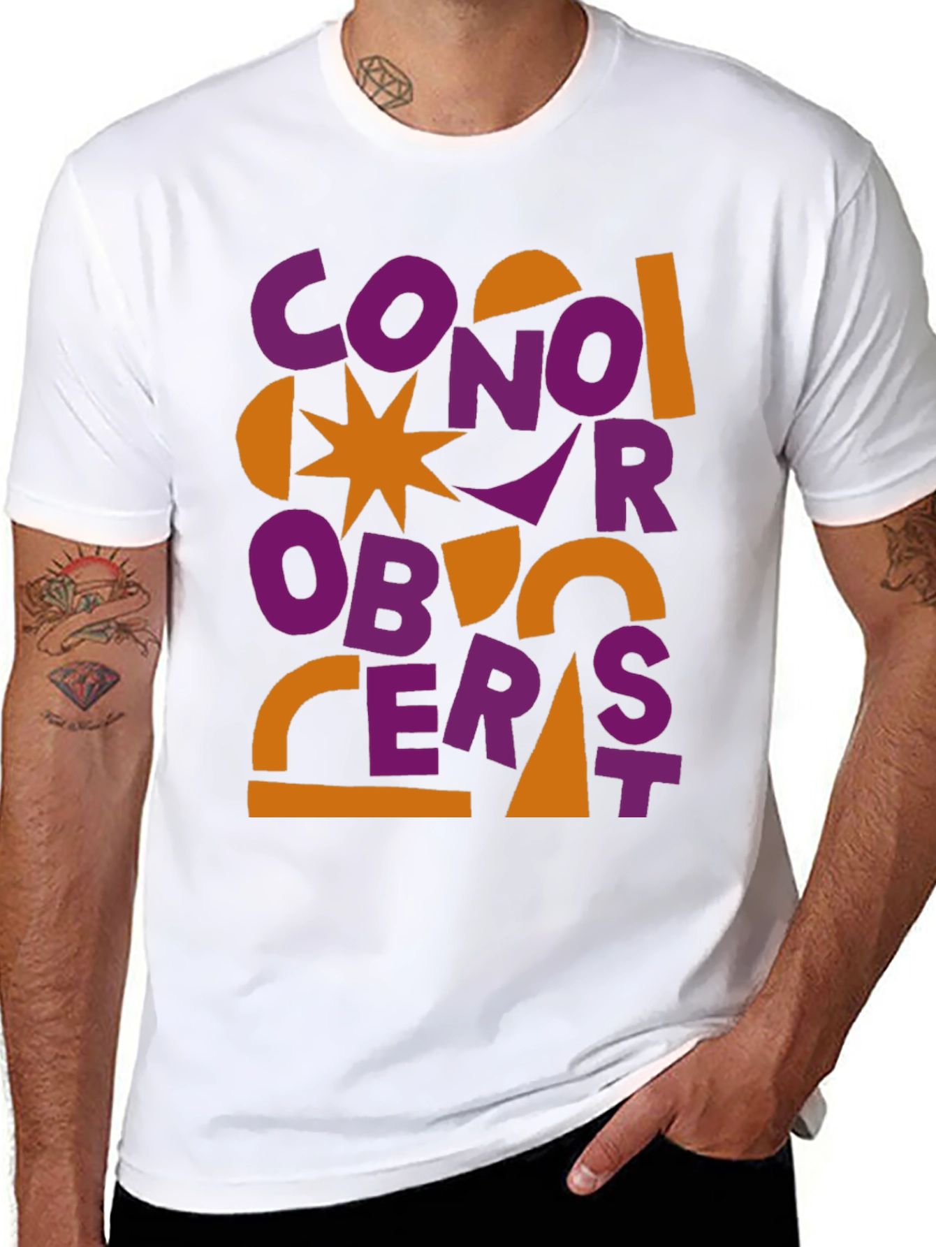 Conor Oberst Graphic Tee - Abstract Style
