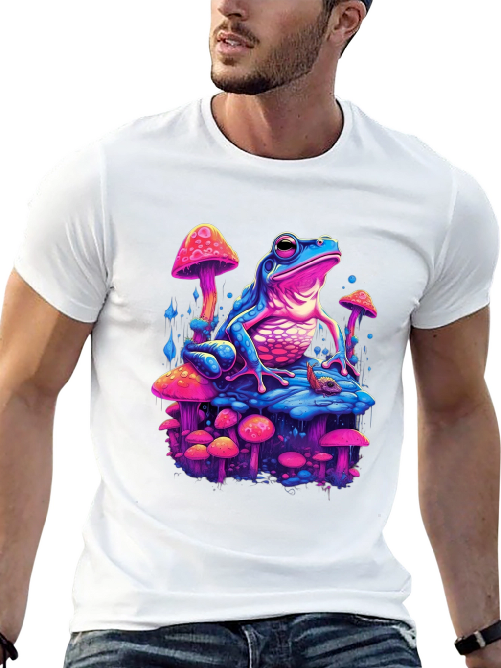 Psychedelic Frog on Mushroom T-Shirt