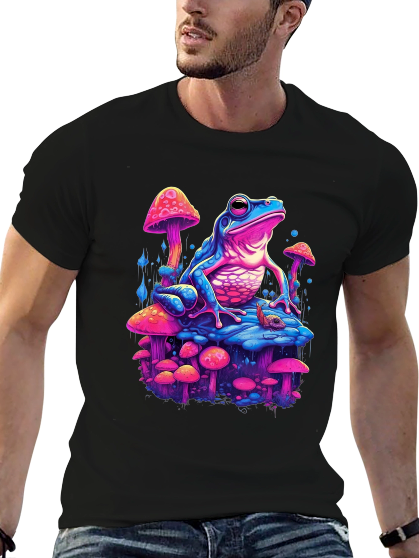 Psychedelic Frog on Mushroom T-Shirt