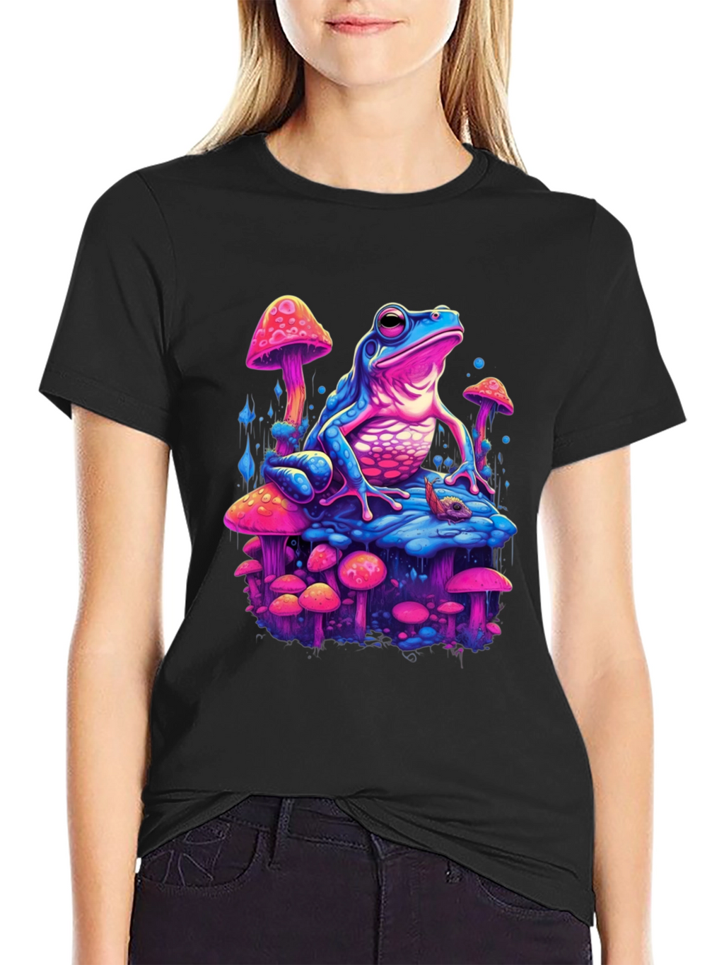Psychedelic Frog on Mushroom T-Shirt