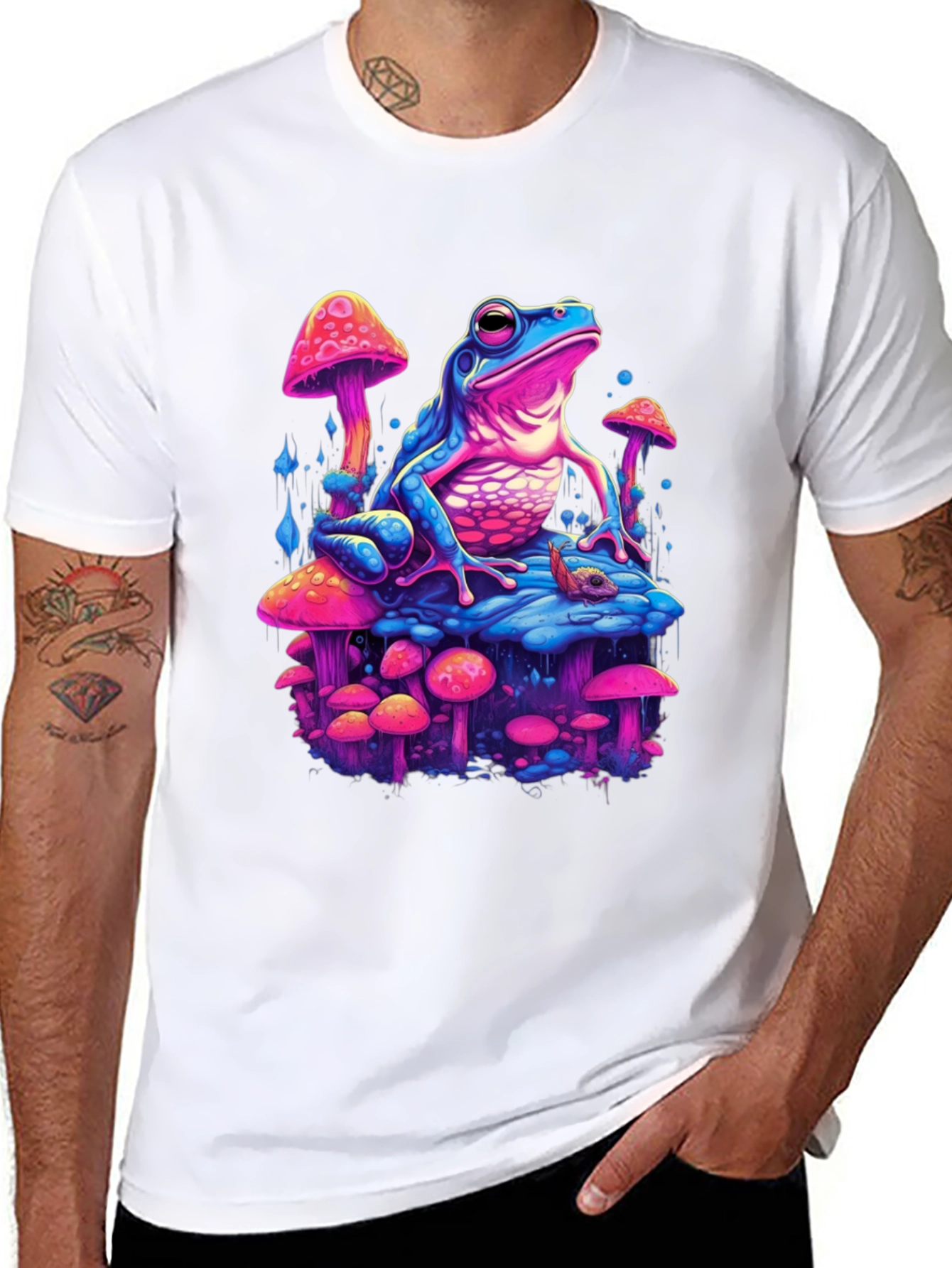 Psychedelic Frog on Mushroom T-Shirt