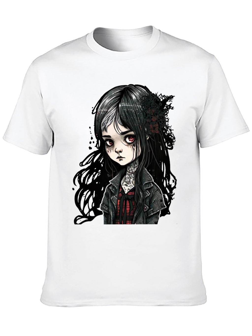 Gothic Doll Graphic Tee - Unisex Black T-Shirt