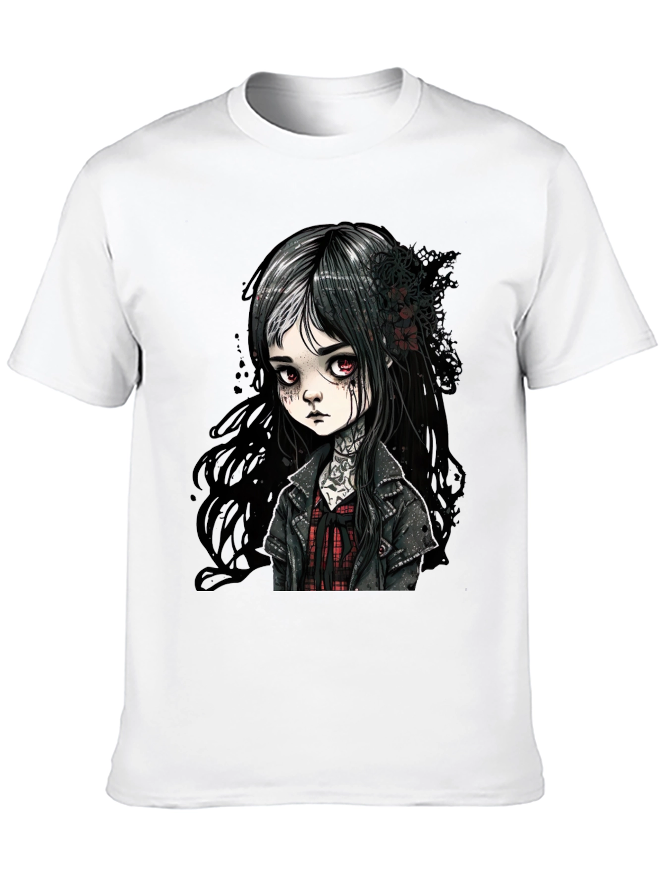 Gothic Doll Graphic Tee - Unisex Black T-Shirt
