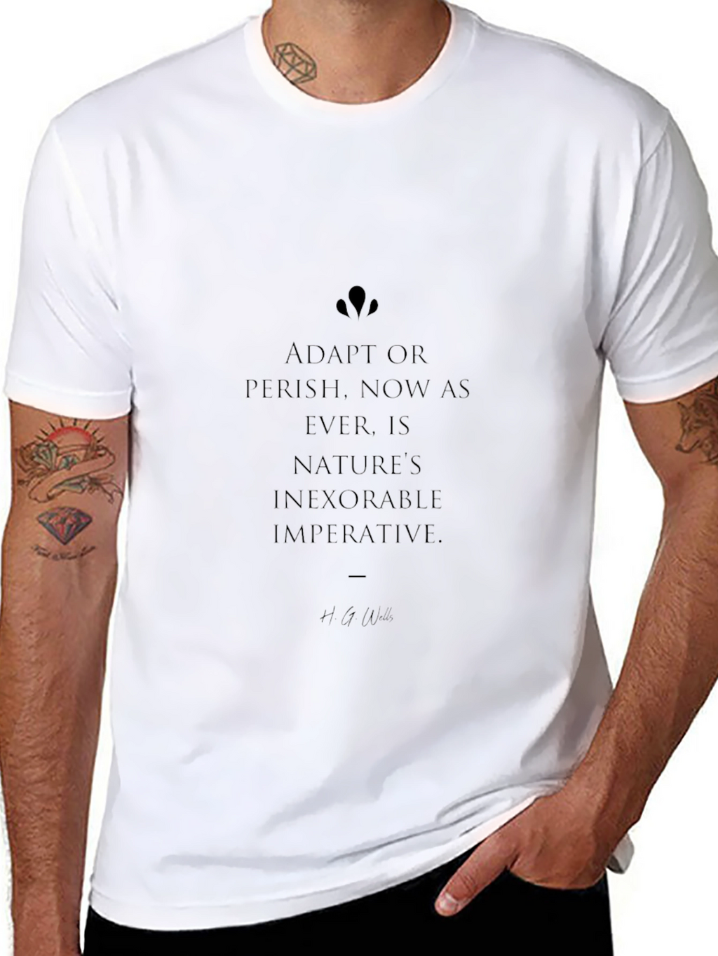 Adapt or Perish Black Graphic Tee
