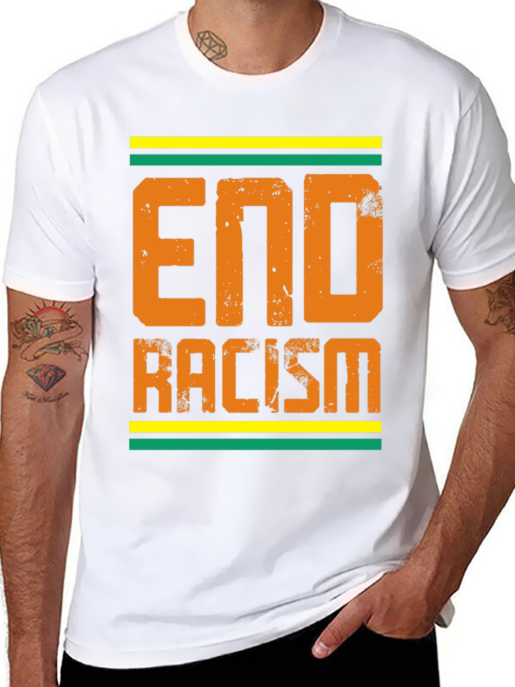 End Racism Graphic Tee - Black T-Shirt