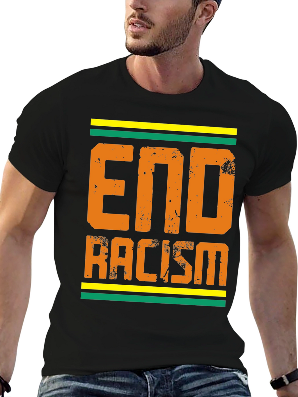 End Racism Graphic Tee - Black T-Shirt
