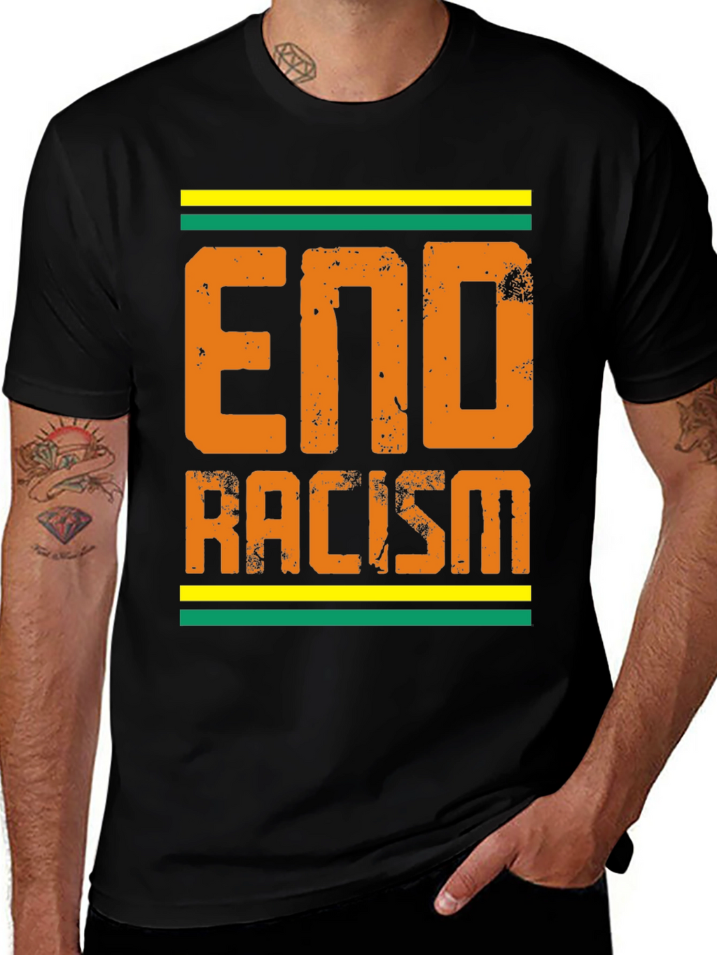 End Racism Graphic Tee - Black T-Shirt