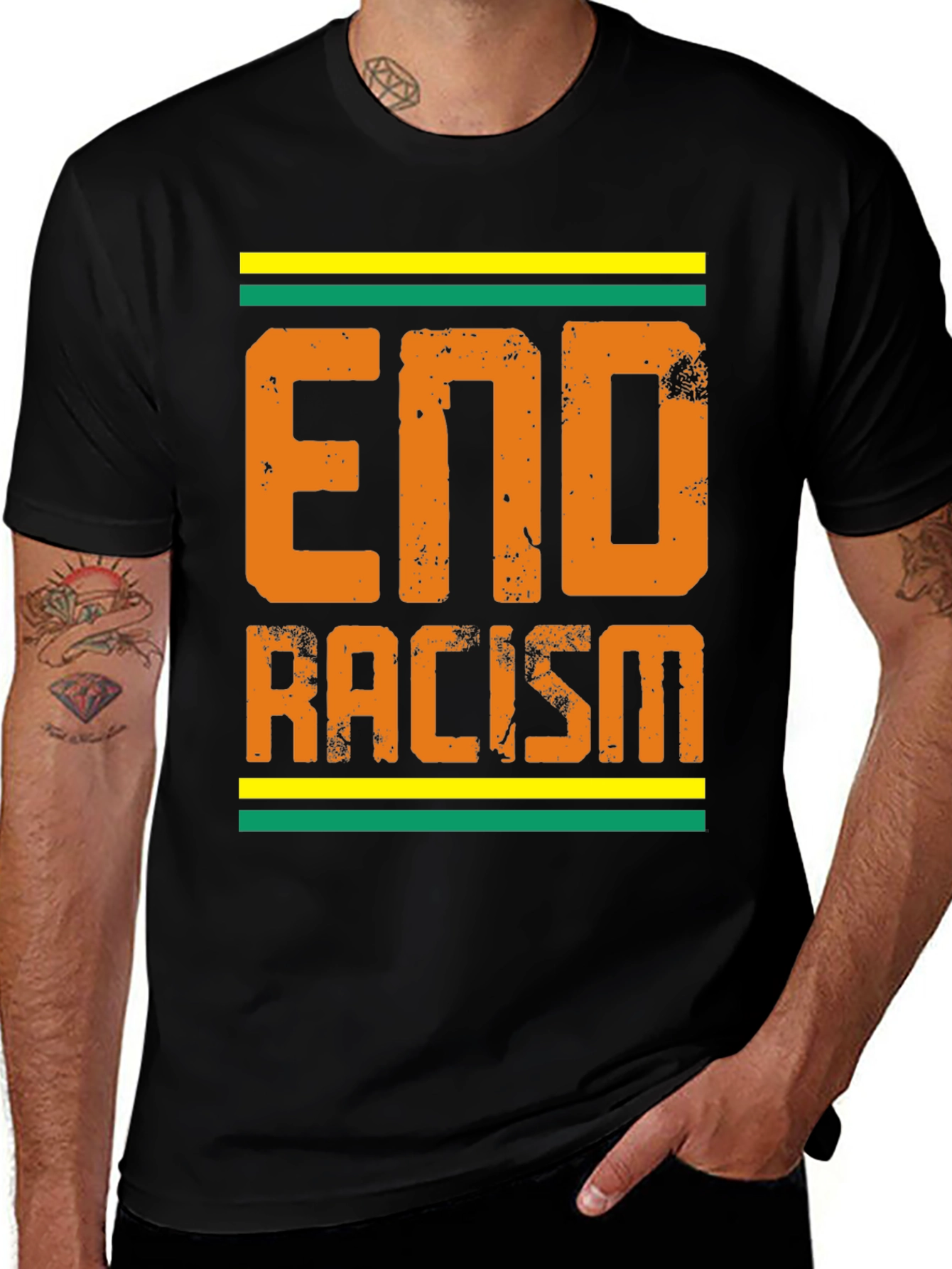 End Racism Graphic Tee - Black T-Shirt