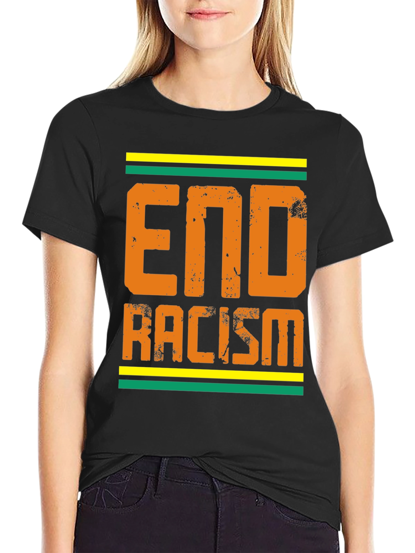 End Racism Graphic Tee - Black T-Shirt