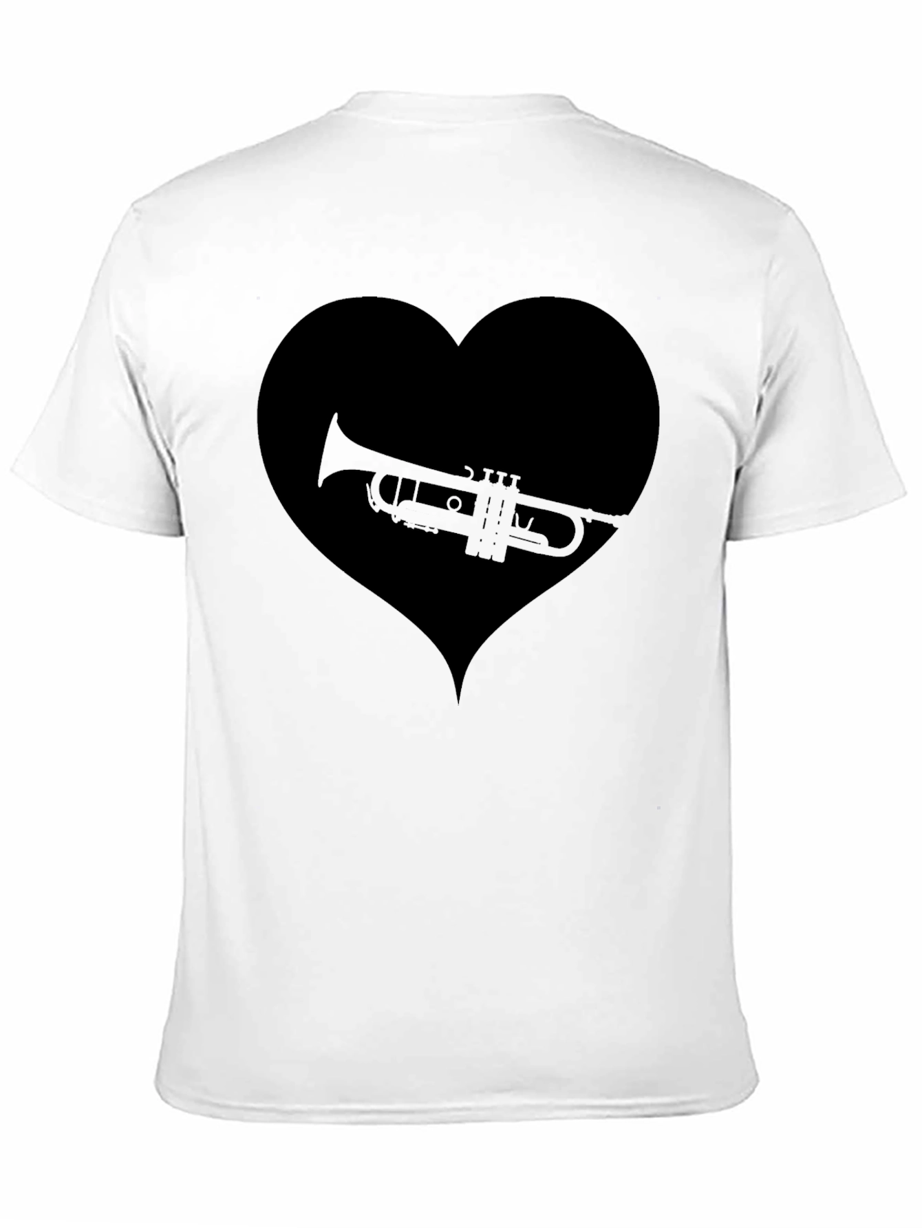 Trumpet Heart Graphic T-Shirt - Music Lover Tee