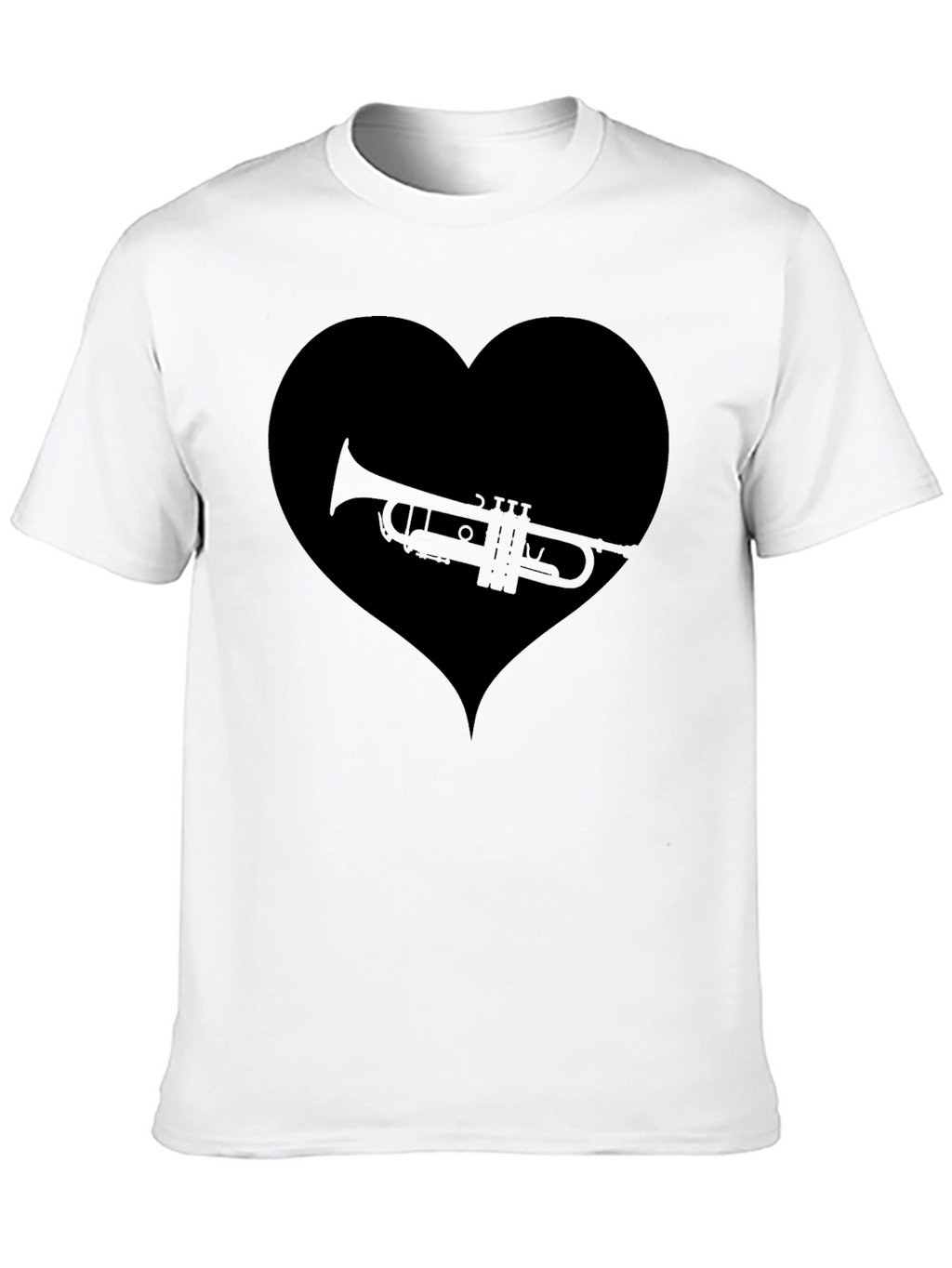 Trumpet Heart Graphic T-Shirt - Music Lover Tee
