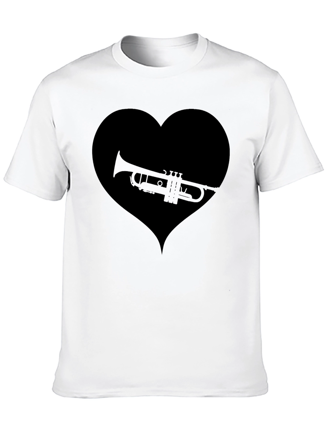 Trumpet Heart Graphic T-Shirt - Music Lover Tee