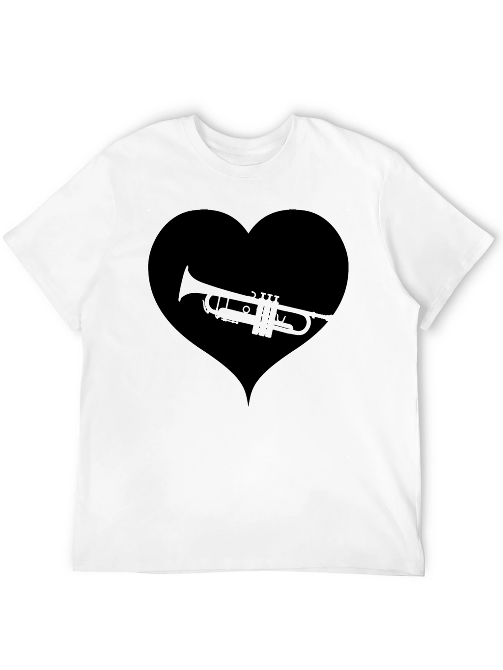 Trumpet Heart Graphic T-Shirt - Music Lover Tee