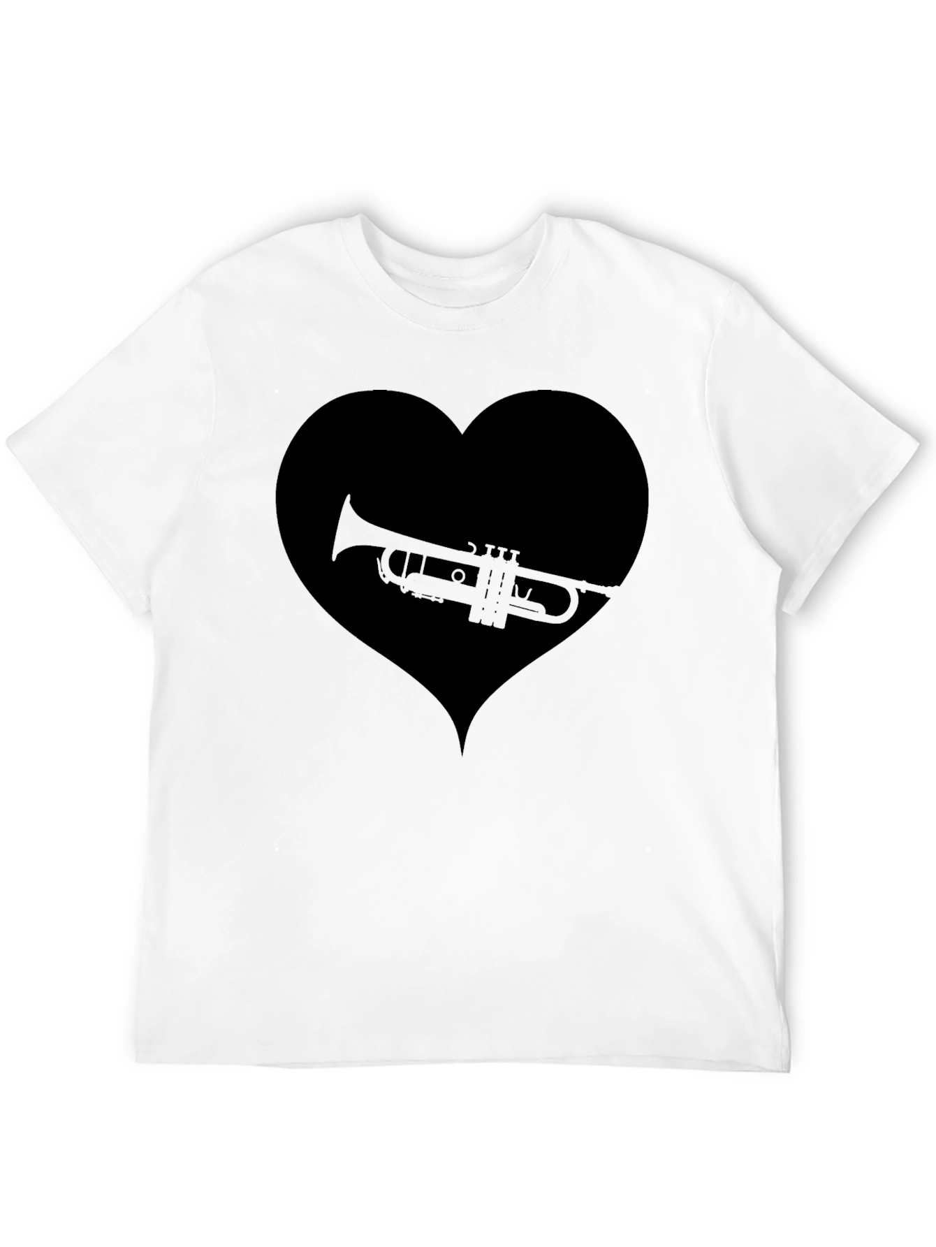 Trumpet Heart Graphic T-Shirt - Music Lover Tee