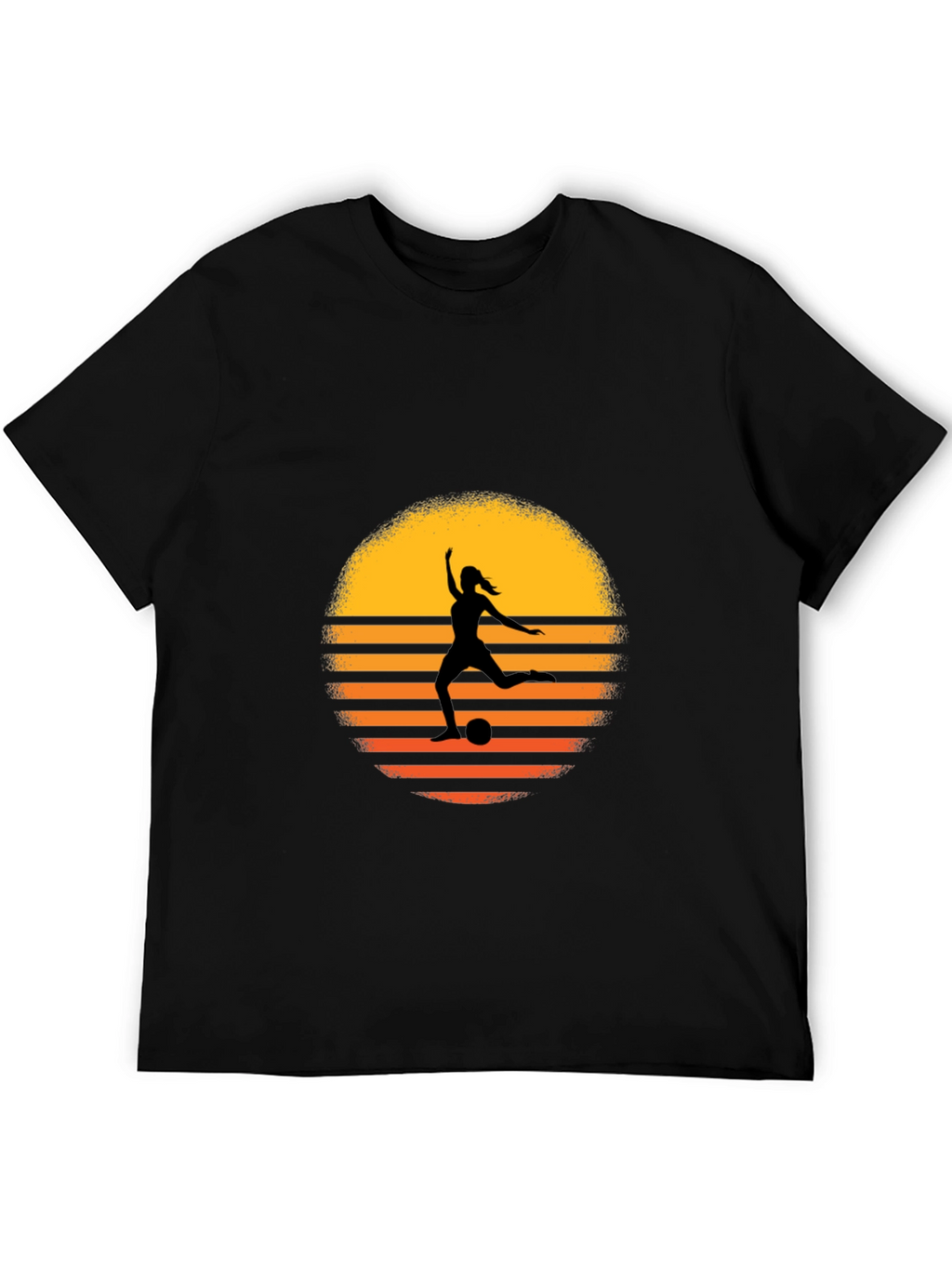 Sunset Soccer Silhouette Graphic Tee