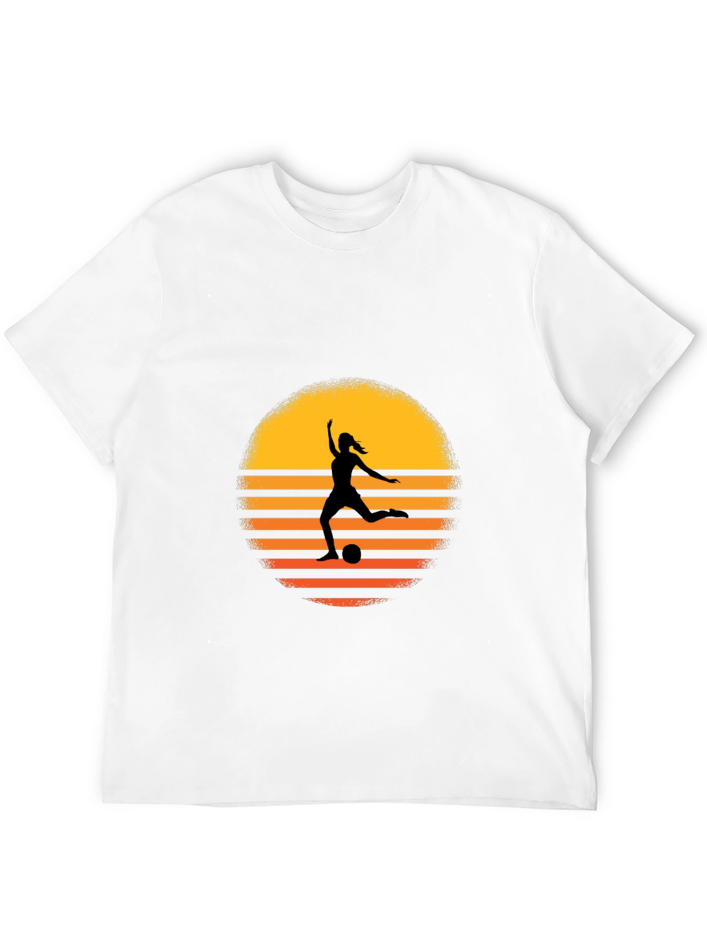 Sunset Soccer Silhouette Graphic Tee