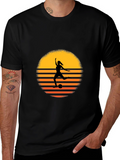 Sunset Soccer Silhouette Graphic Tee