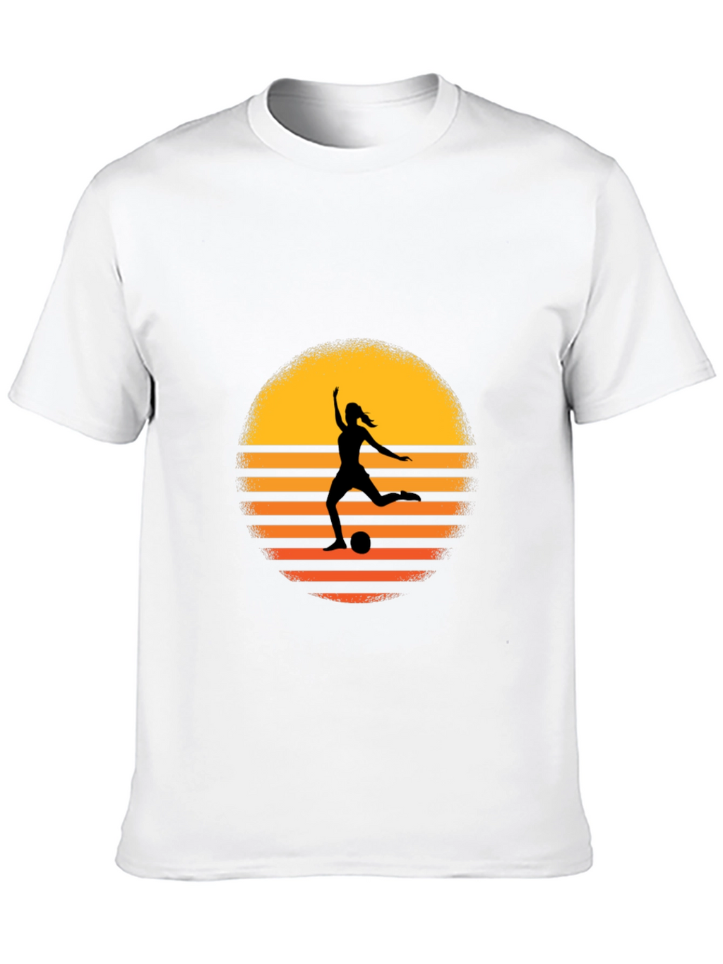 Sunset Soccer Silhouette Graphic Tee