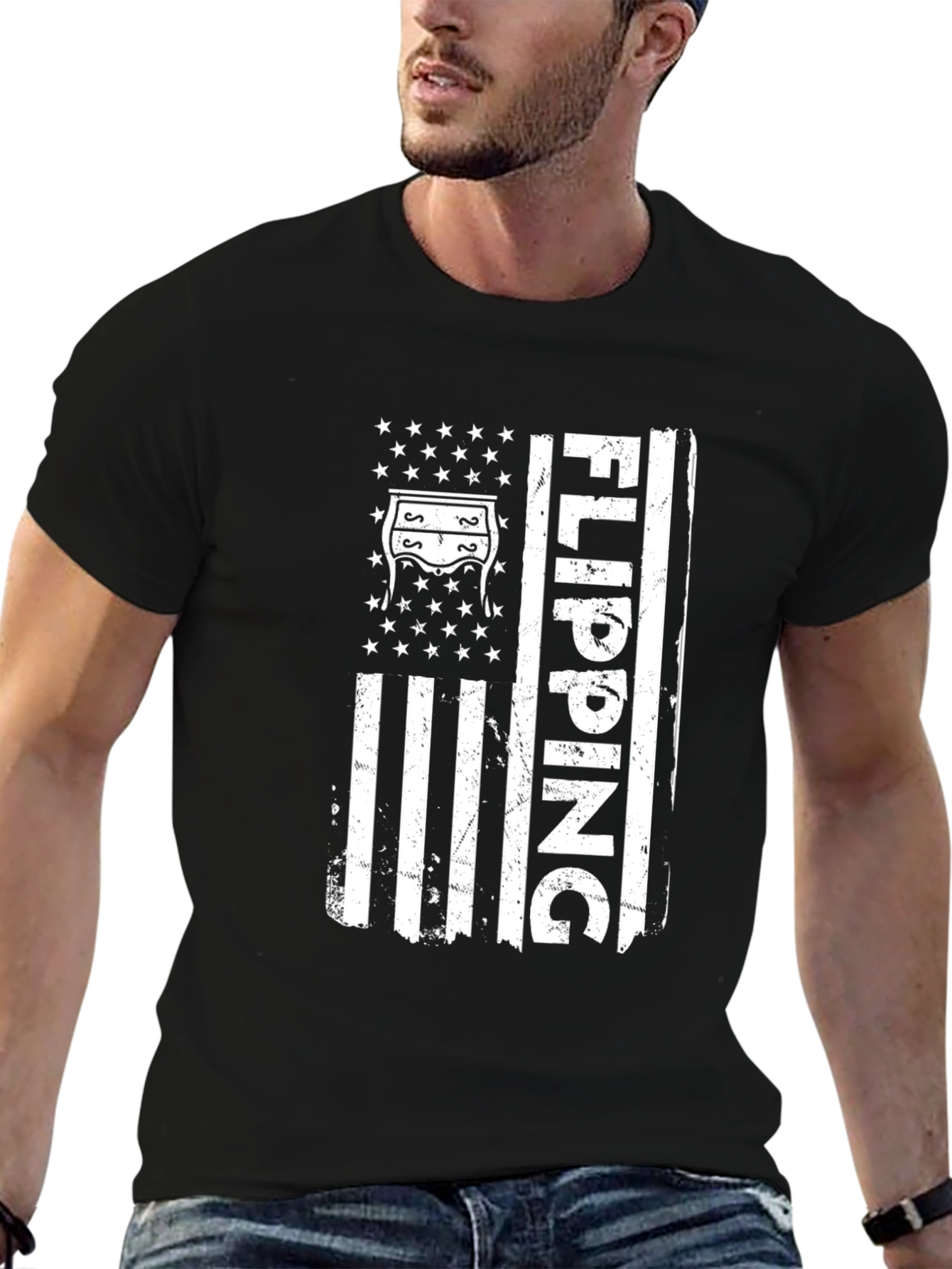 Flipping Furniture Flag Graphic T-Shirt