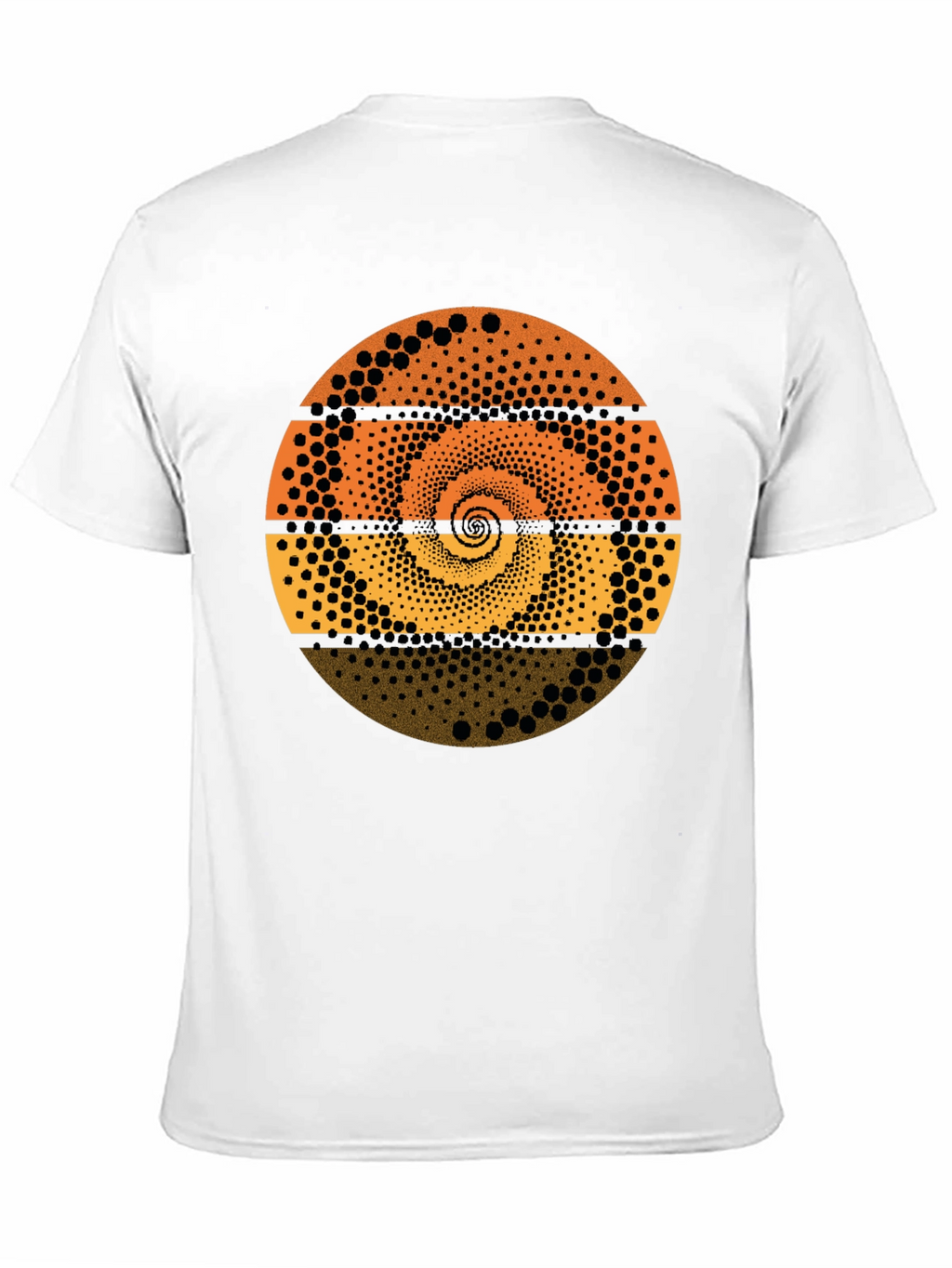 Abstract Dot Spiral Graphic Tee - Black Cotton T-Shirt