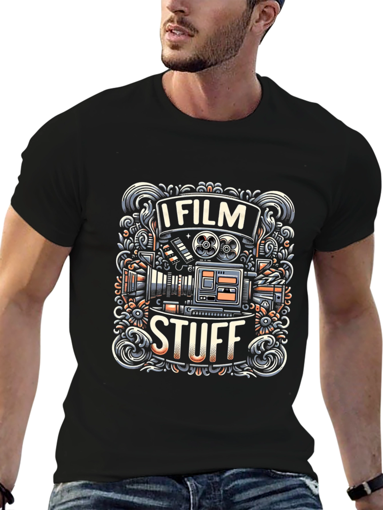 I Film Stuff Graphic T-Shirt - Cool Filmmaker Tee