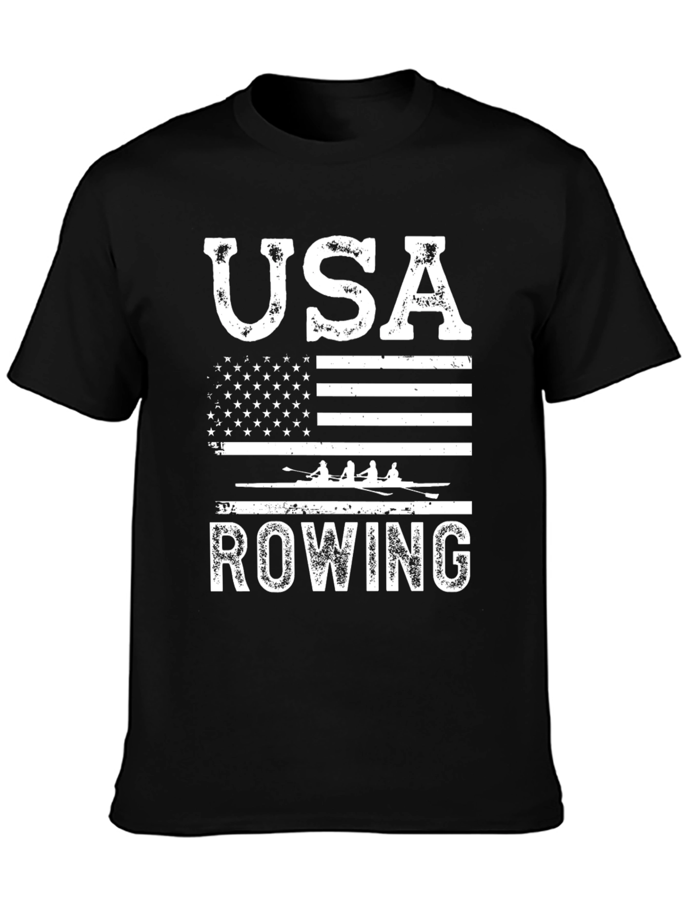 USA Rowing T-Shirt - American Flag Design