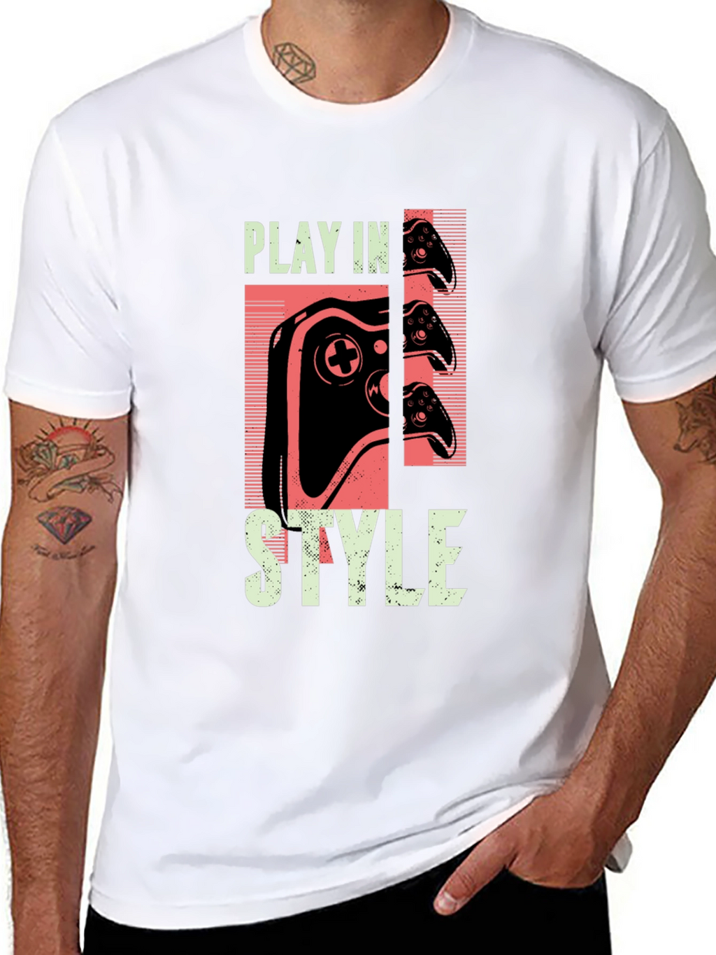 Play in Style Gaming T-Shirt - Black Graphic Tee