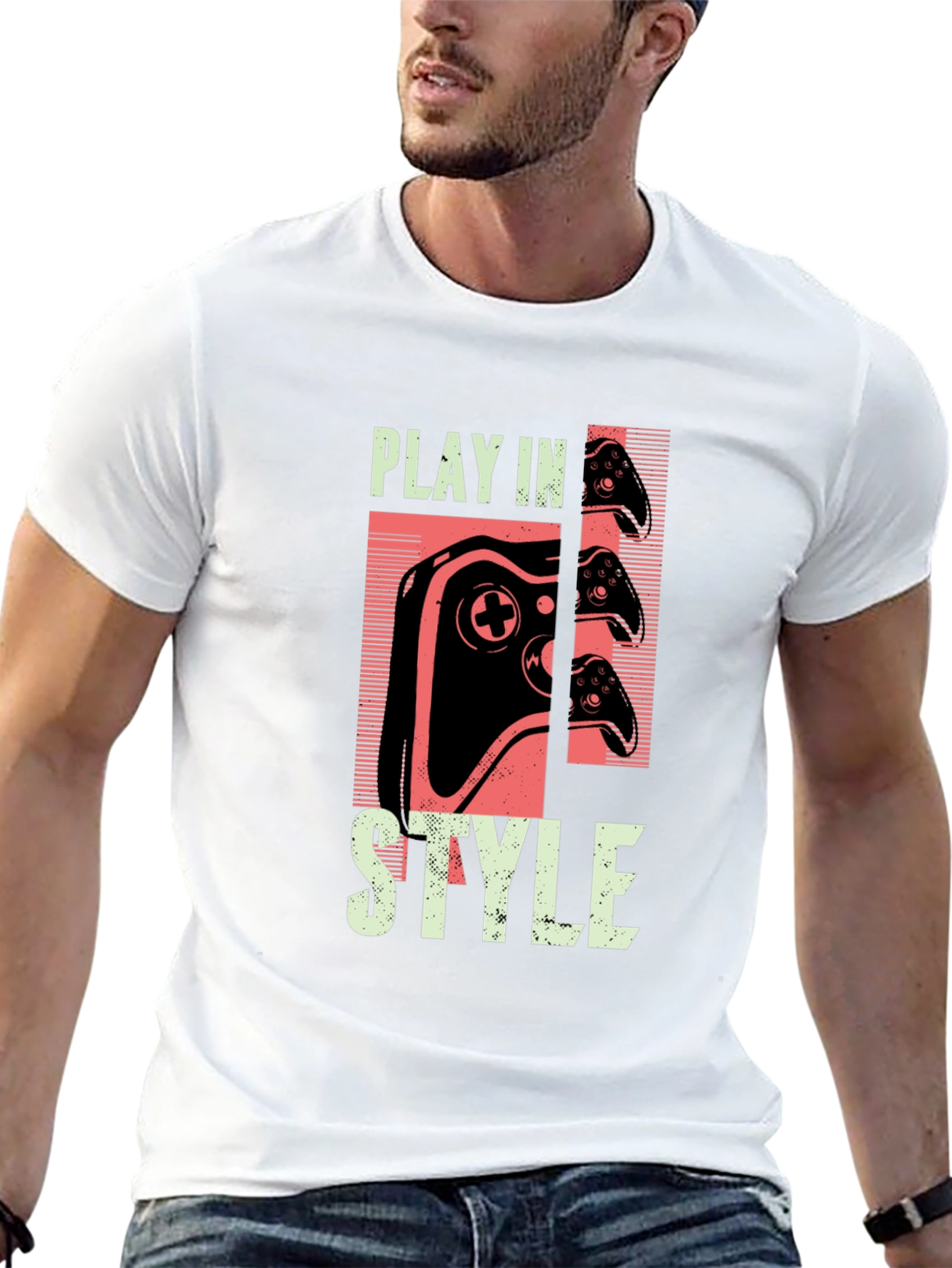 Play in Style Gaming T-Shirt - Black Graphic Tee