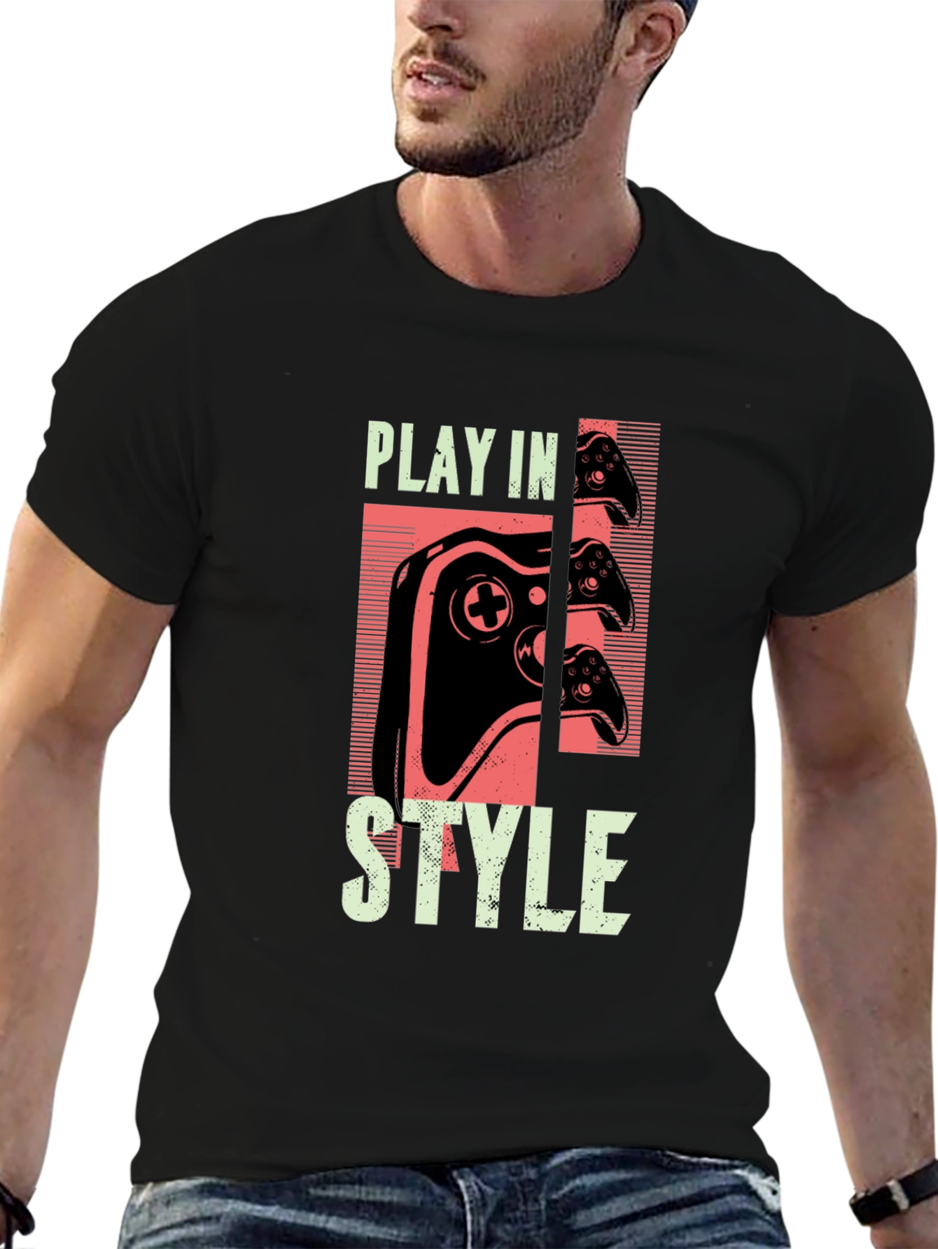 Play in Style Gaming T-Shirt - Black Graphic Tee