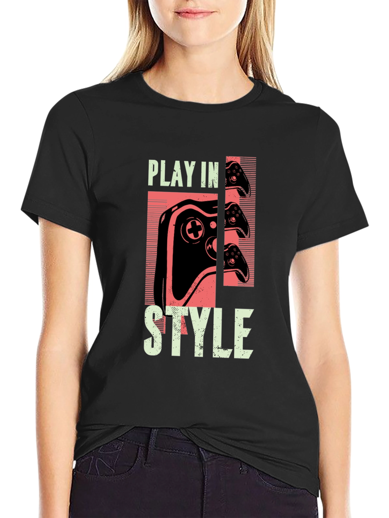Play in Style Gaming T-Shirt - Black Graphic Tee