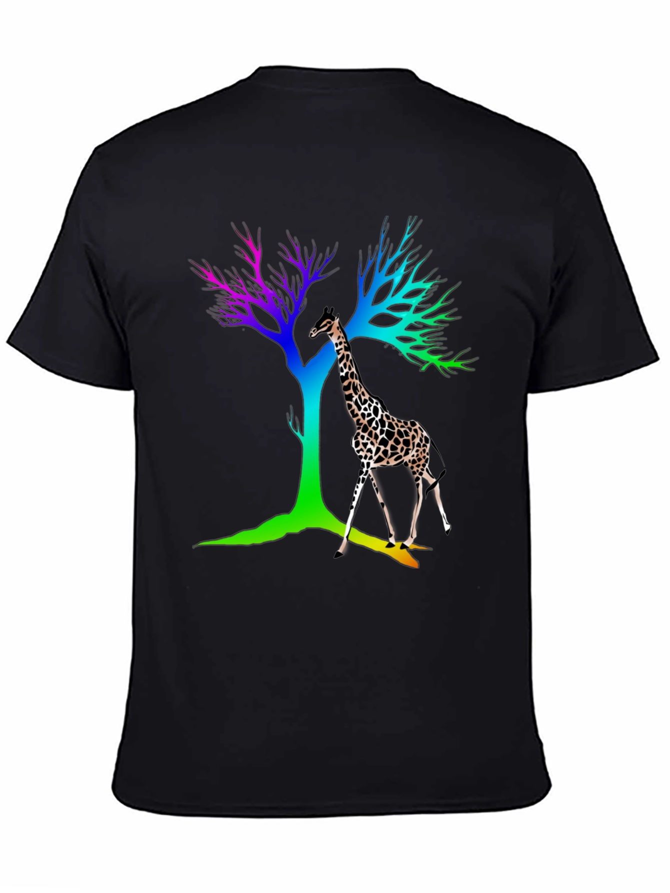 Rainbow Giraffe Tree Graphic Tee