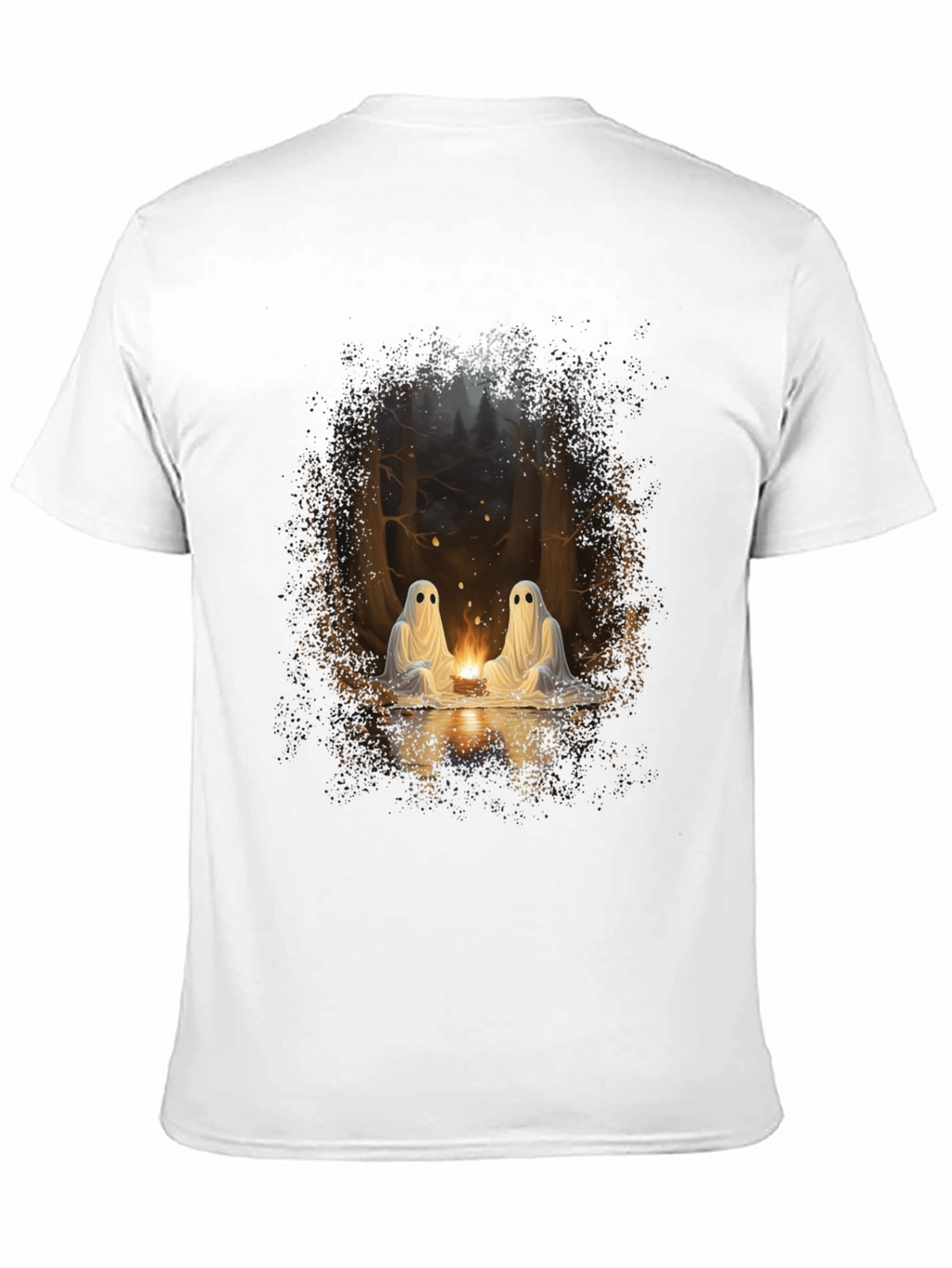 Ghostly Campfire Graphic Tee - Black