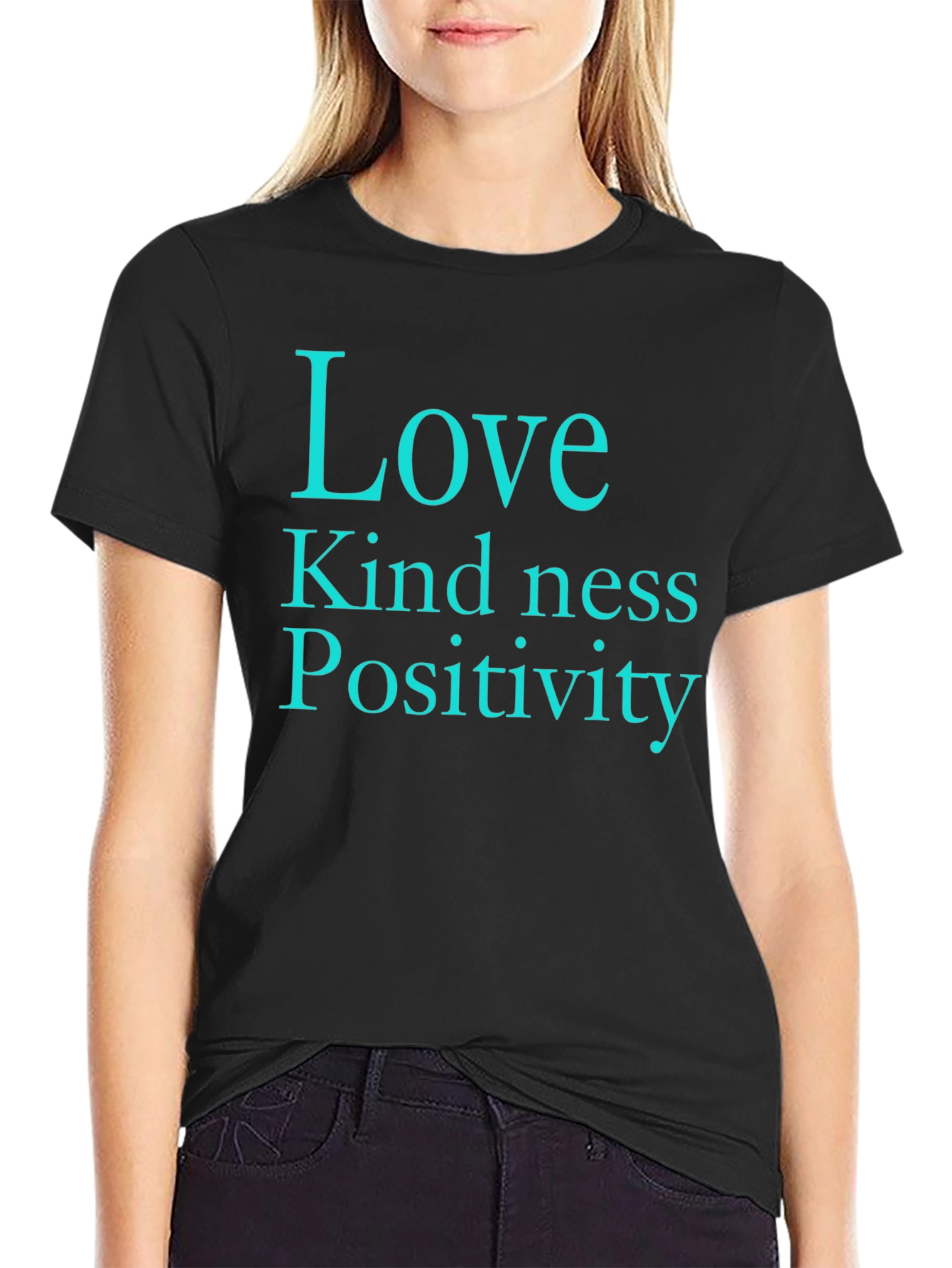 Love Kindness Positivity Black T-Shirt