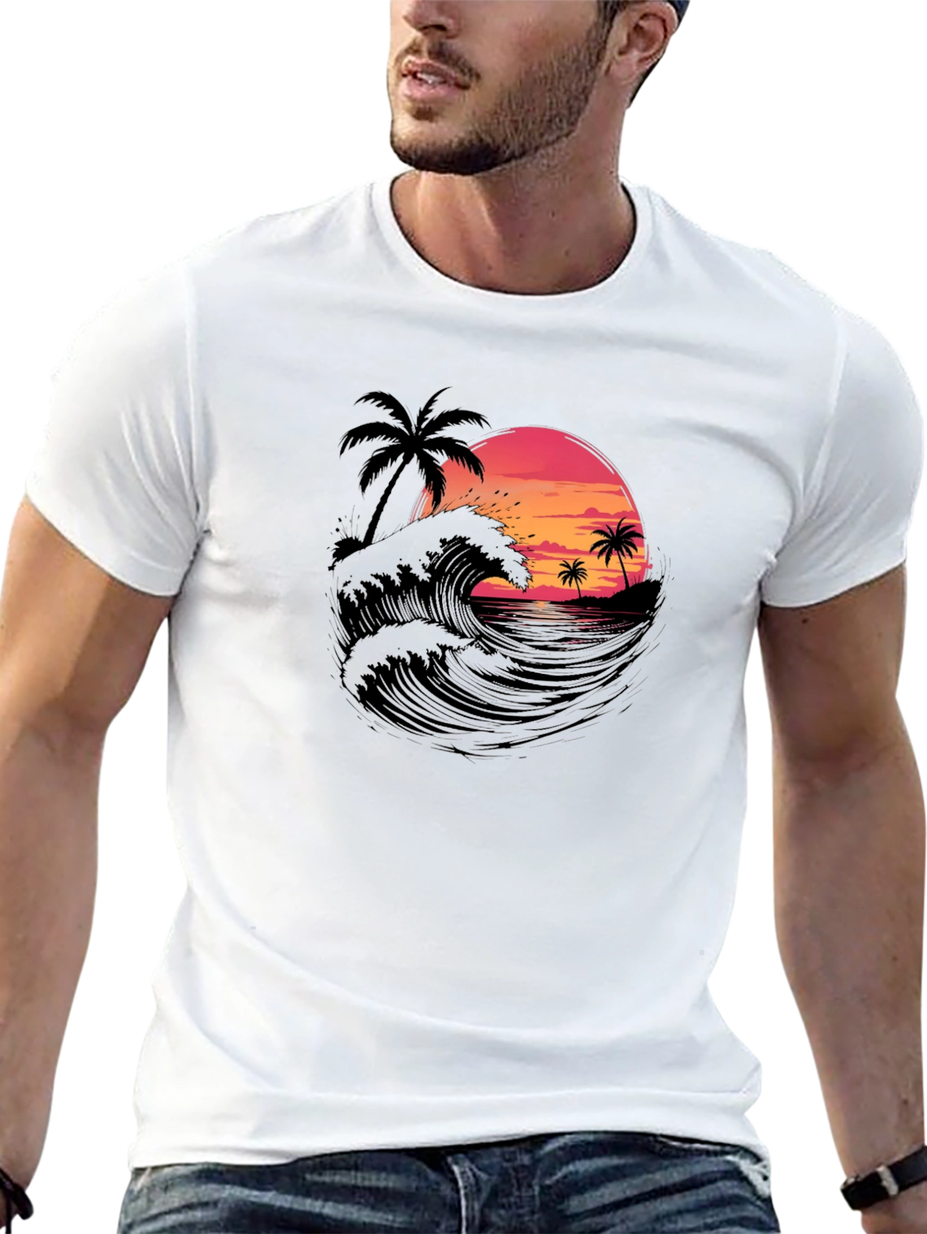 Sunset Waves Graphic Tee