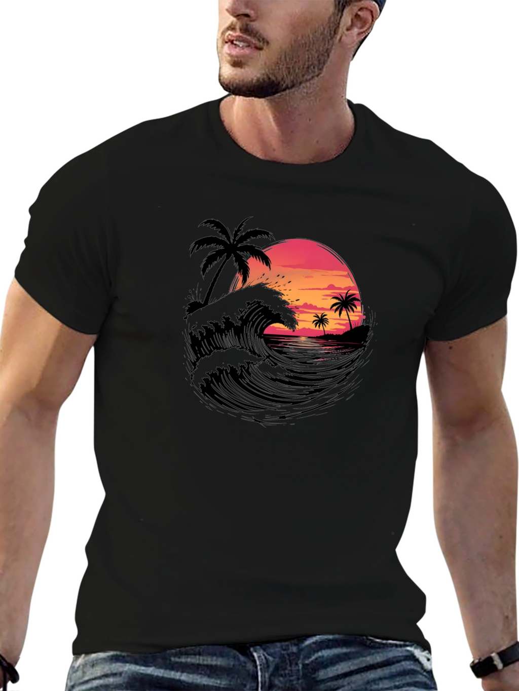 Sunset Waves Graphic Tee