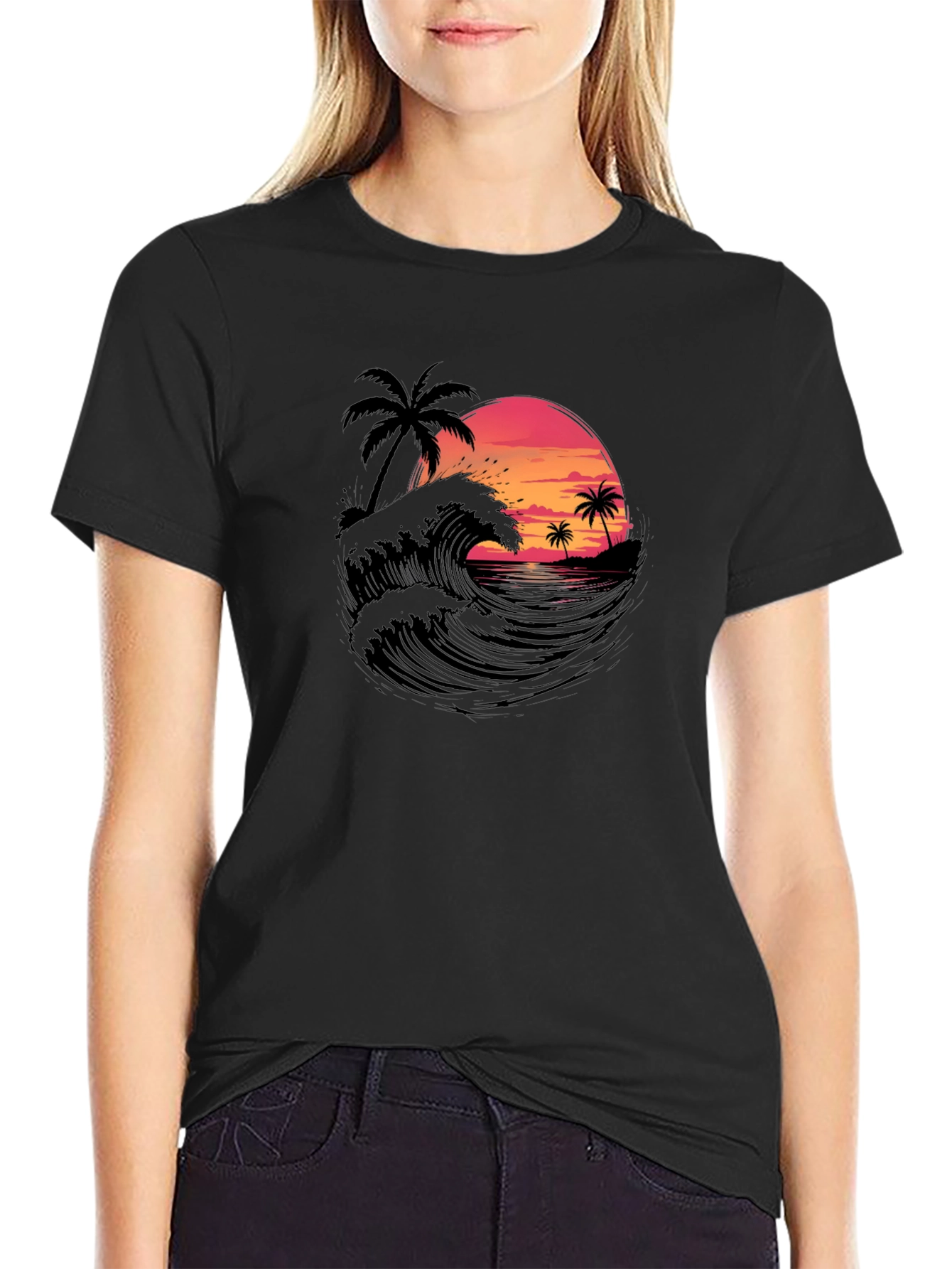 Sunset Waves Graphic Tee