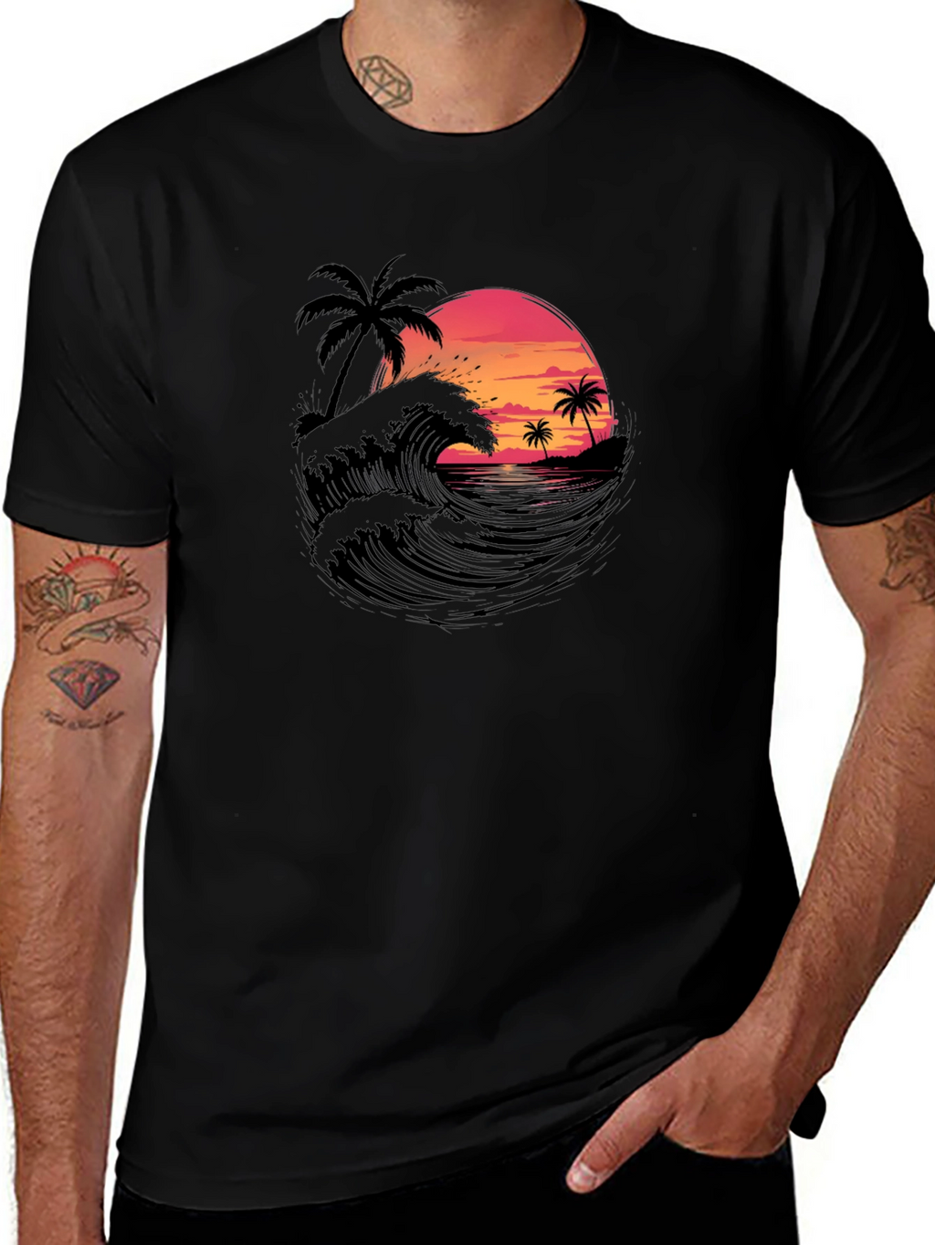 Sunset Waves Graphic Tee