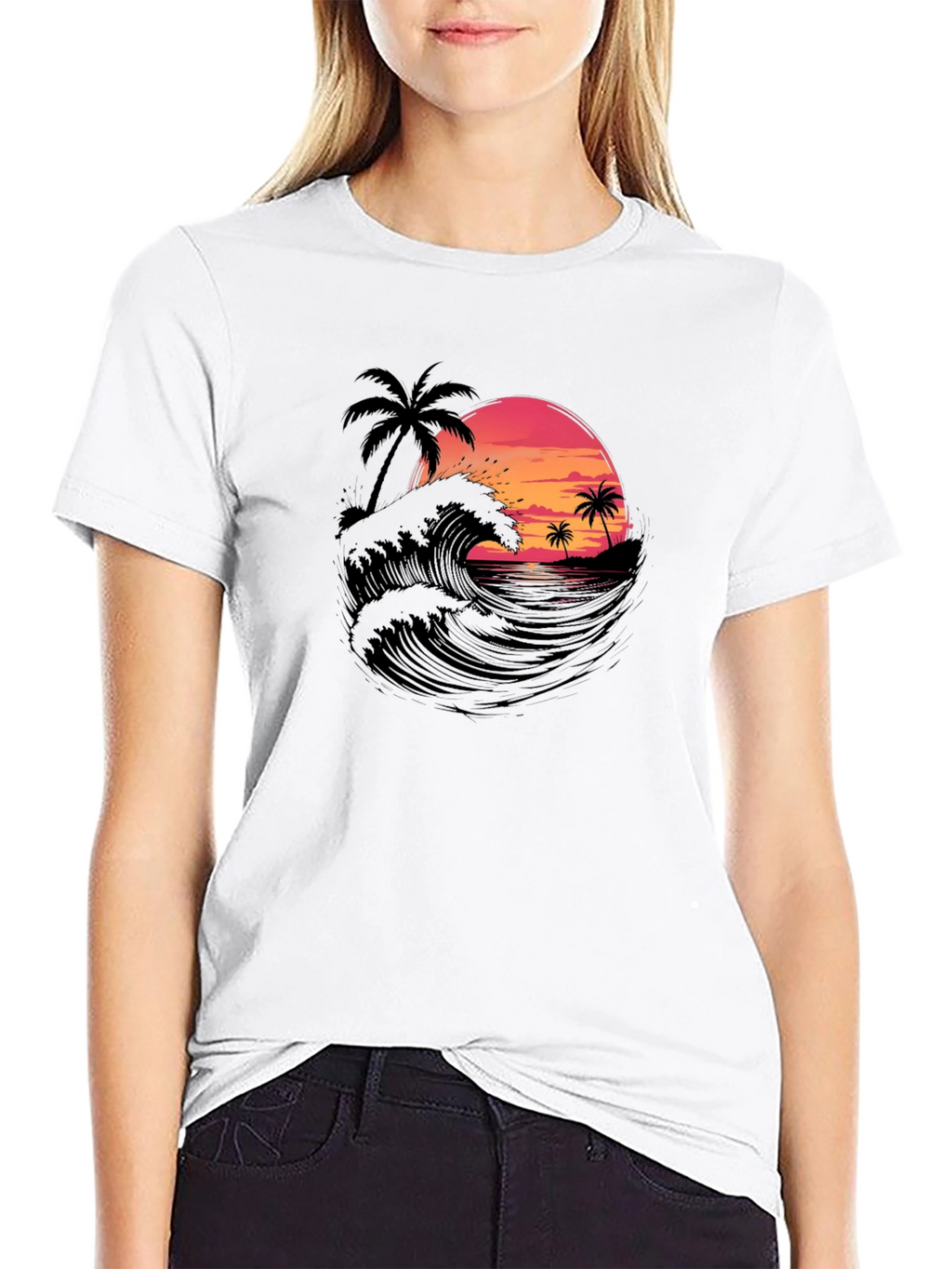 Sunset Waves Graphic Tee