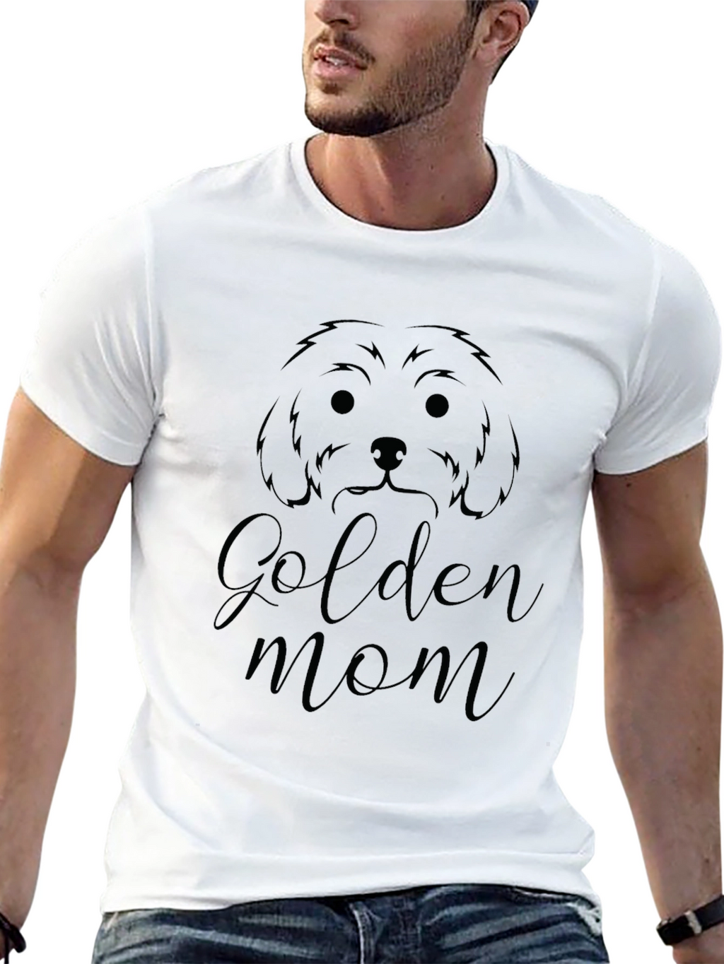 Golden Mom Dog T-Shirt - Black