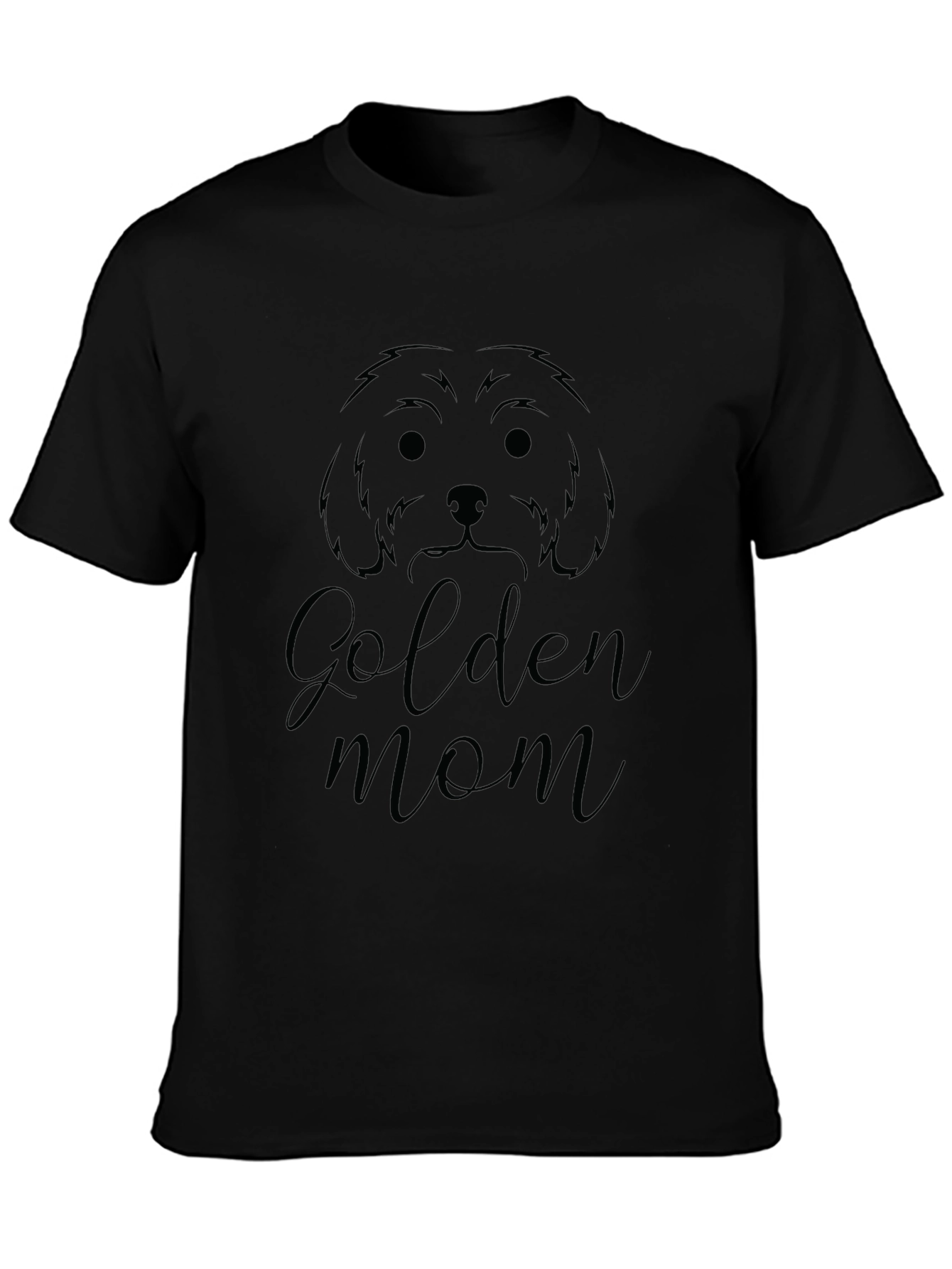 Golden Mom Dog T-Shirt - Black