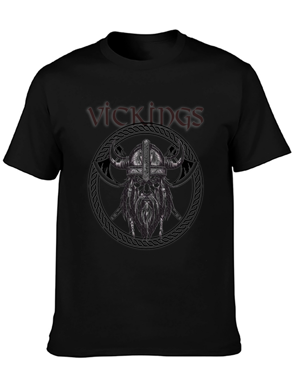 Viking Warrior Graphic Tee - Black Cotton T-Shirt