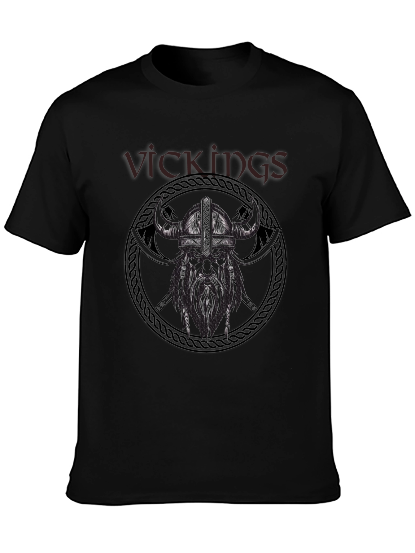 Viking Warrior Graphic Tee - Black Cotton T-Shirt