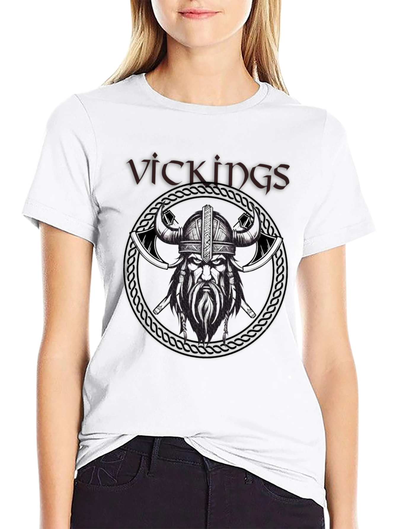 Viking Warrior Graphic Tee - Black Cotton T-Shirt