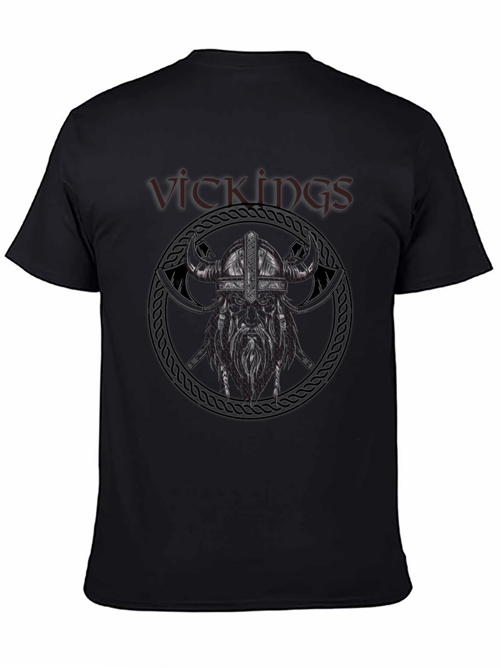 Viking Warrior Graphic Tee - Black Cotton T-Shirt