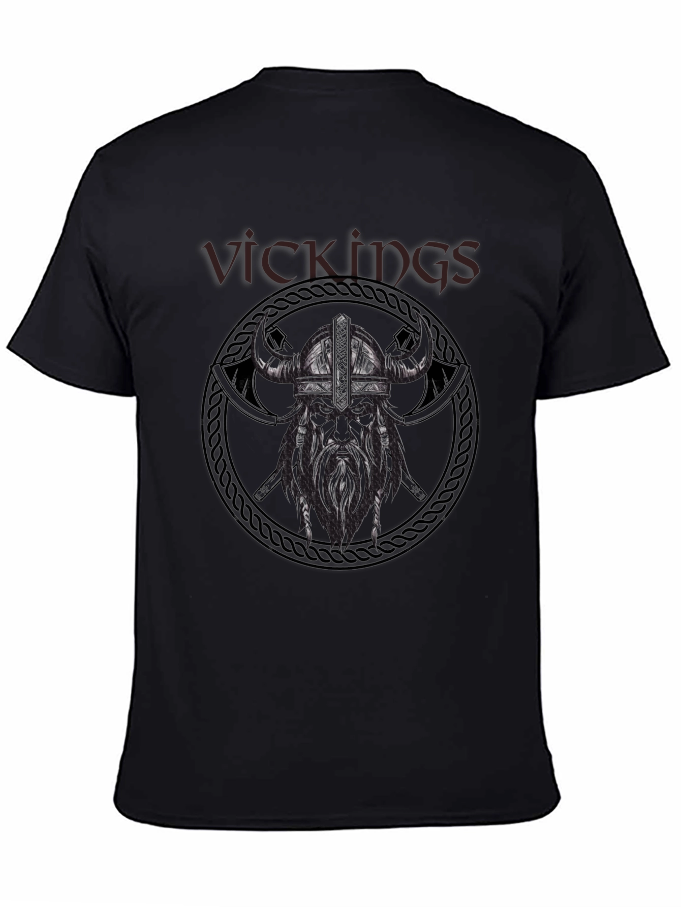 Viking Warrior Graphic Tee - Black Cotton T-Shirt
