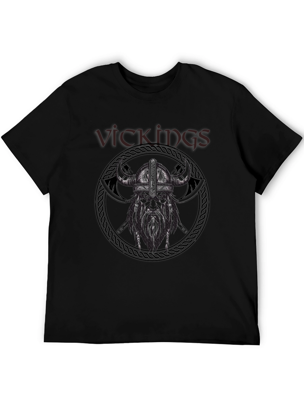 Viking Warrior Graphic Tee - Black Cotton T-Shirt