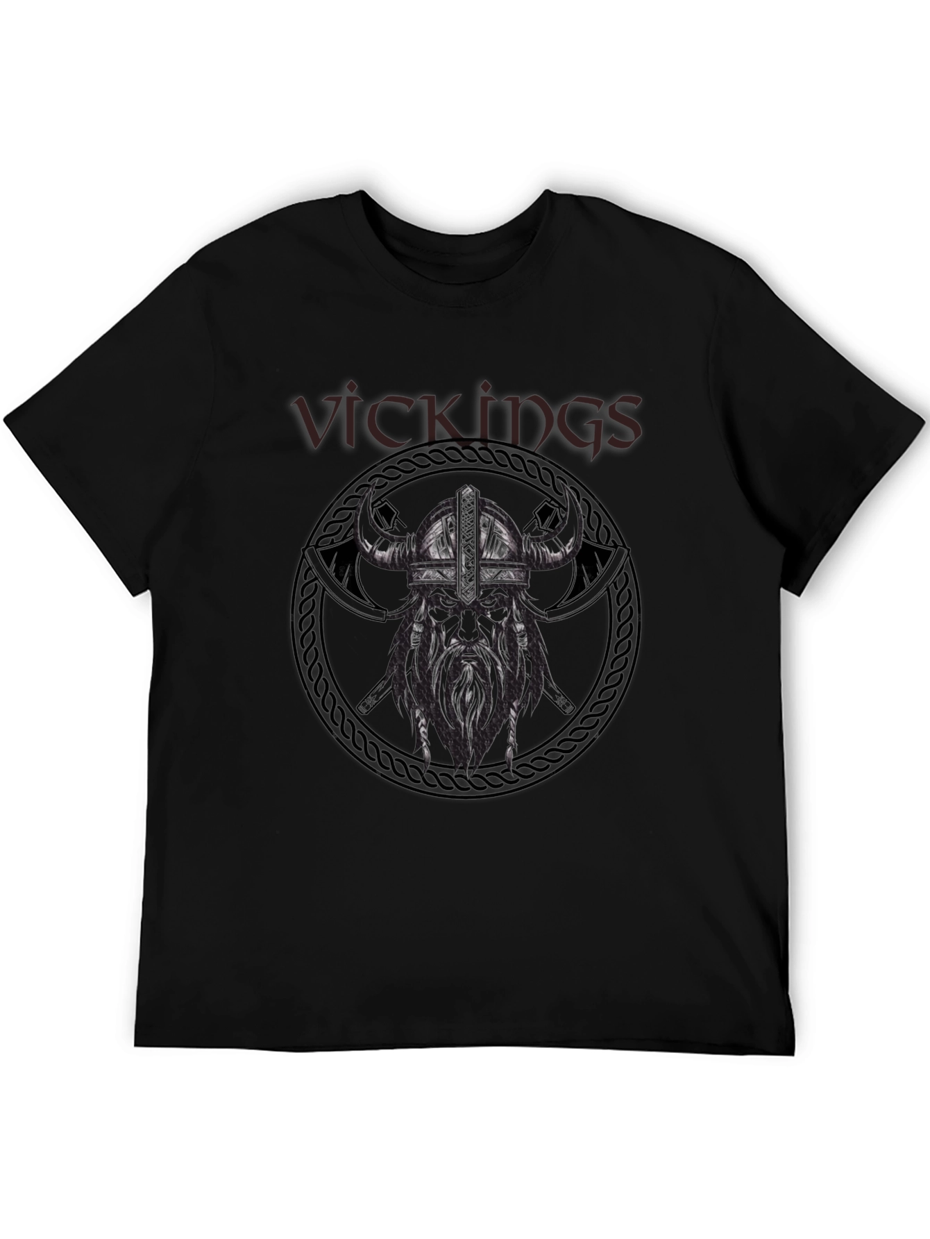 Viking Warrior Graphic Tee - Black Cotton T-Shirt